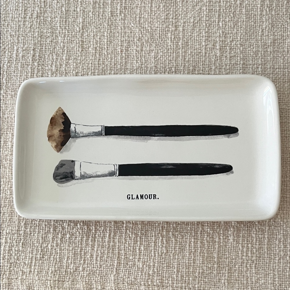 Rae Dunn White and Black Glamour Tray - Artisan Series